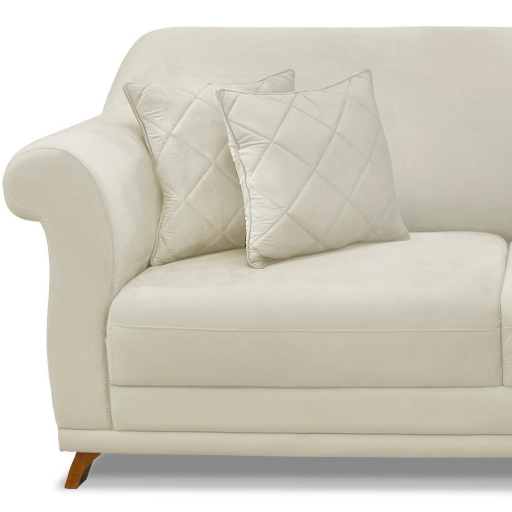 Sofa 3 Lugares Retro Polo 200cm Com Almofada Veludo 2221 Ezz 2221 - 3