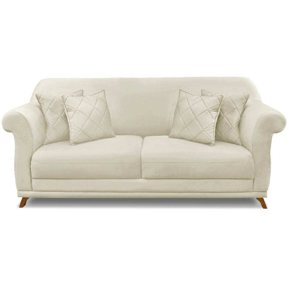 Sofa 3 Lugares Retro Polo 200cm Com Almofada Veludo 2221 Ezz 2221 - 4