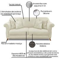 Sofa 3 Lugares Retro Polo 200cm Com Almofada Veludo 2221 Ezz 2221 - 8