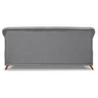 Sofa 2 Lugares Retro Polo 180cm Com Almofada Linho Cinza Ezz Cinza - 5