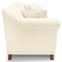 Sofa 2 Lugares Retro Polo 160cm Com Almofada Linho Perola Ezz Perola - 2