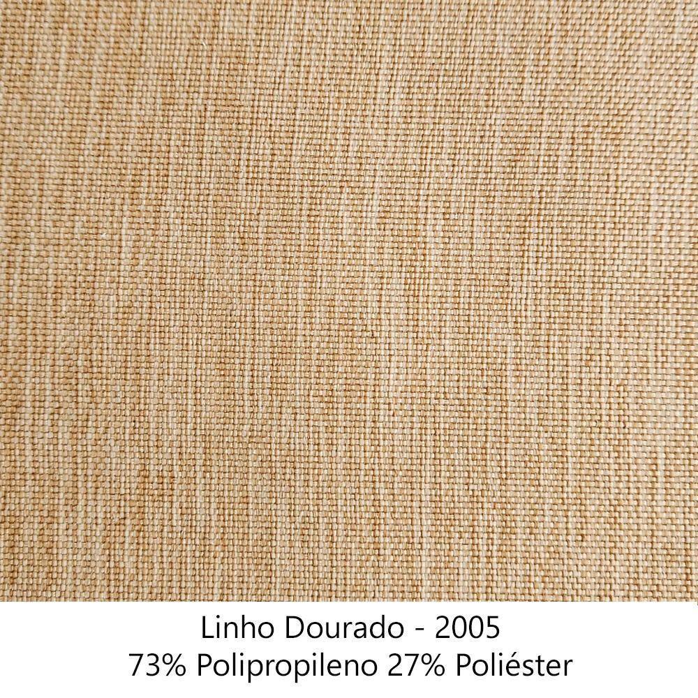 Sofa 2 Lugares Retro Polo 180cm Com Almofada Linho Dourado Ezz Dourado - 10