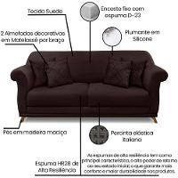 Sofa 2 Lugares Retro Polo 160cm Com Almofada Suede 1102 Ezz 1102 - 8