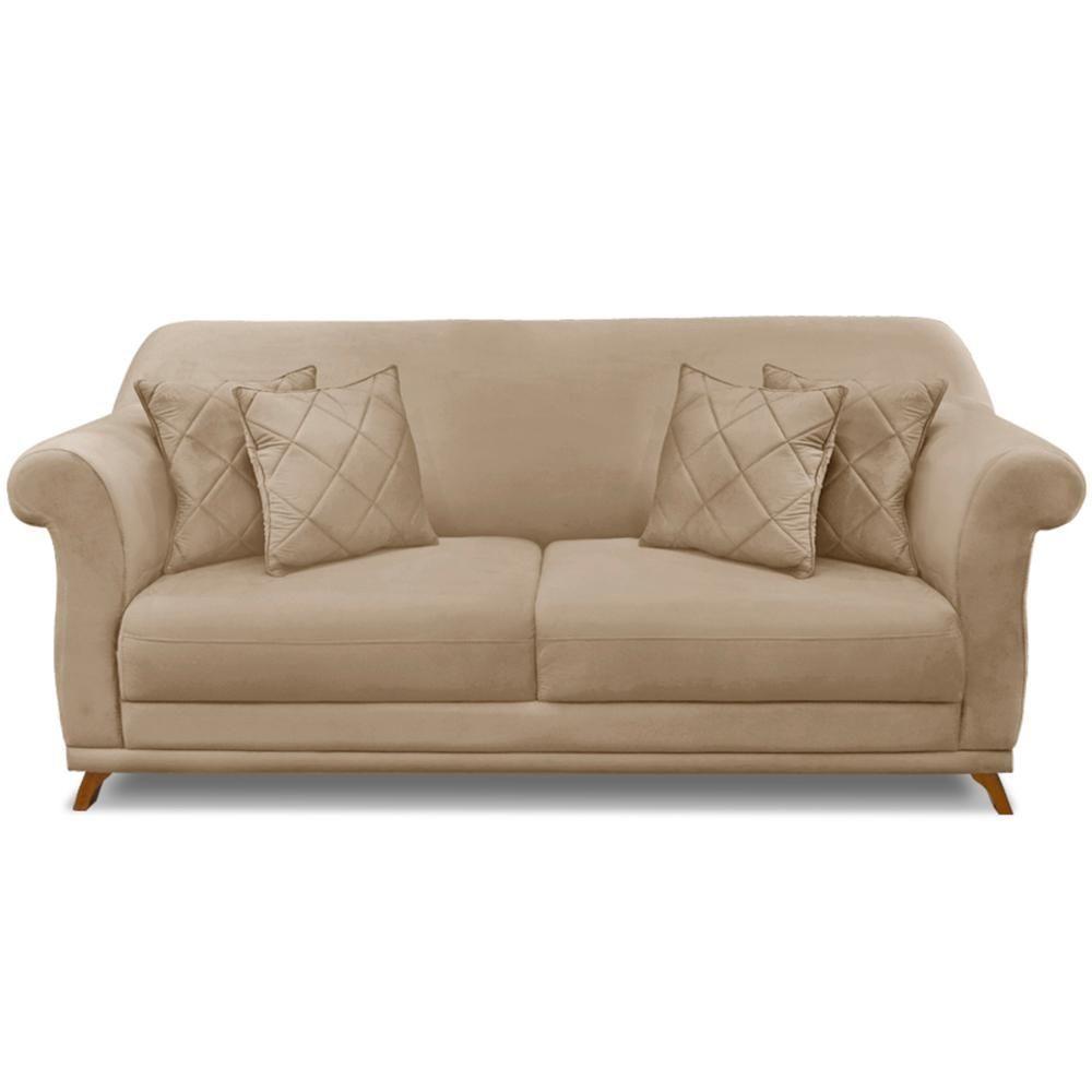 Sofa 3 Lugares Retro Polo 200cm Com Almofada Suede 1101 Ezz 1101 - 4