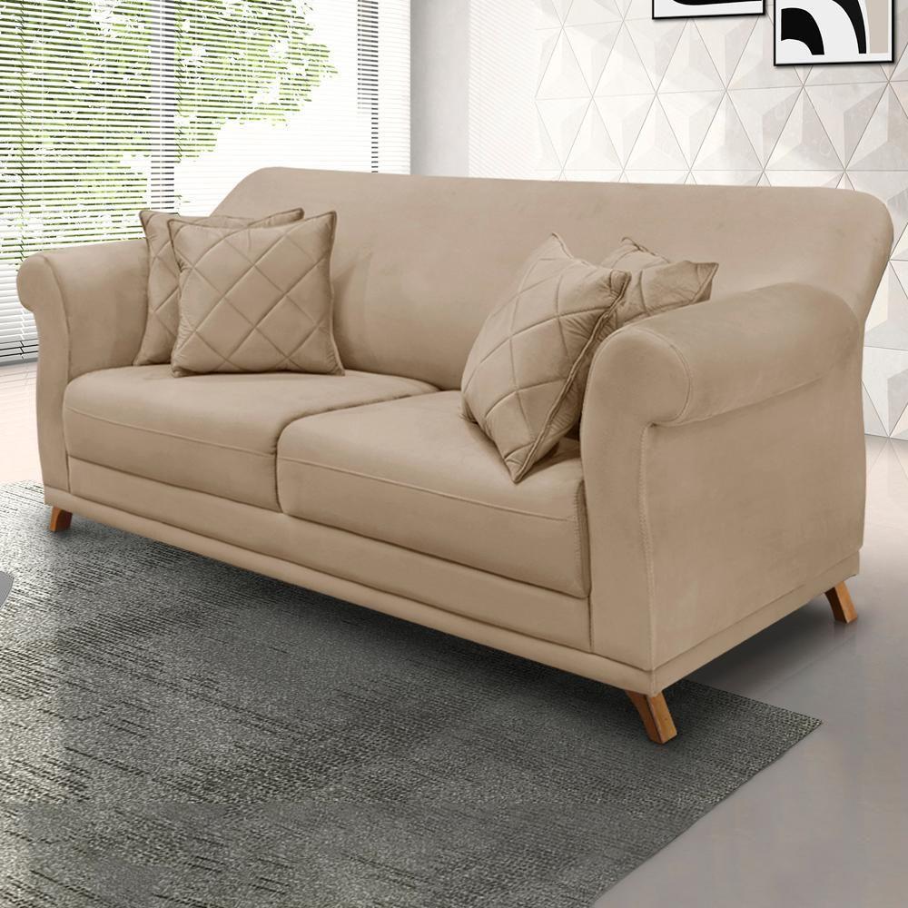 Sofa 3 Lugares Retro Polo 200cm Com Almofada Suede 1101 Ezz 1101 - 9