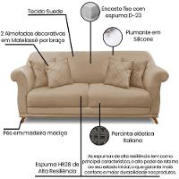 Sofa 2 Lugares Retro Polo 180cm Com Almofada Suede 1101 Ezz 1101 - 8