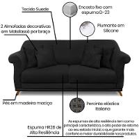 Sofa 2 Lugares Retro Polo 180cm Com Almofada Suede 1105 Ezz 1105 - 8