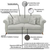 Sofa 2 Lugares Retro Polo 160cm Com Almofada Veludo 2223 Ezz 2223 - 8