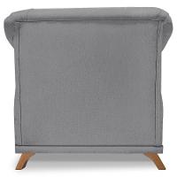 Poltrona Decorativa Retro Polo Com Almofada Linho Cinza Ezz Cinza - 5