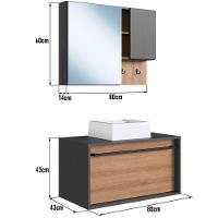 Kit Gabinete Com Cuba E Espelheira 80cm Mel Grafite Proddy Mel Grafite - 5