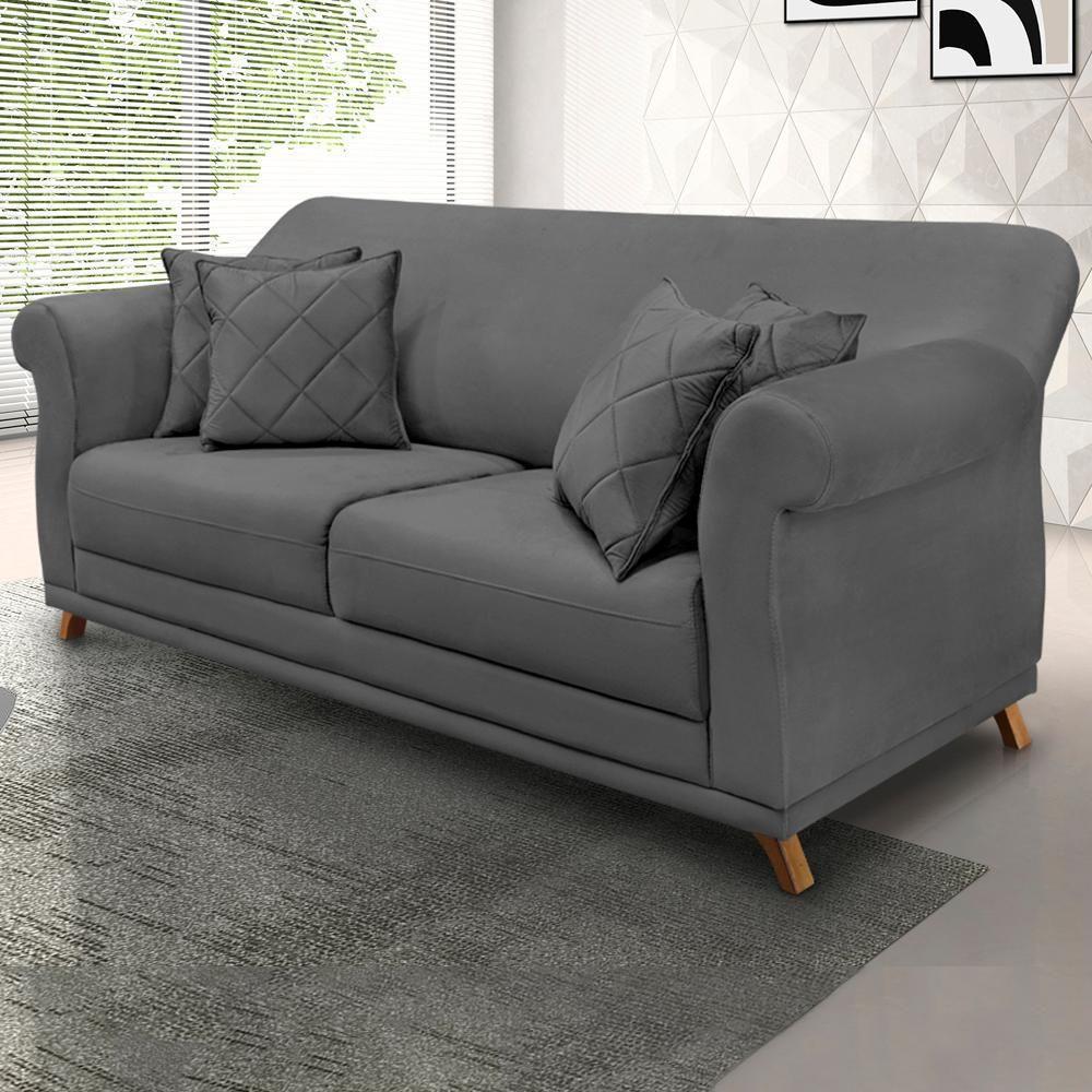 Sofa 2 Lugares Retro Polo 160cm Com Almofada Suede 1104 Ezz 1104 - 9