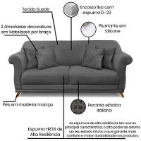 Sofa 2 Lugares Retro Polo 160cm Com Almofada Suede 1104 Ezz 1104 - 8