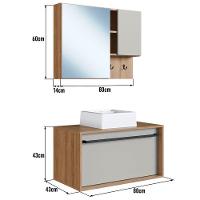 Kit Gabinete Com Cuba E Espelheira 80cm Mel Arenas Proddy Mel Arenas - 5