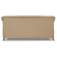 Sofa 3 Lugares Retro Polo 200cm Com Almofada Linho Dourado Ezz Dourado - 3