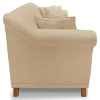 Sofa 3 Lugares Retro Polo 200cm Com Almofada Linho Dourado Ezz Dourado - 9