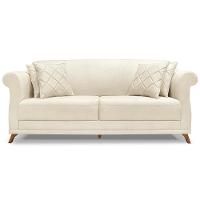 Sofa 3 Lugares Retro Polo 200cm Com Almofada Linho Natural Ezz Natural - 2