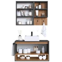 Conjunto Armario E Gabinete 80cm Com Cuba Mel Grafite Proddy Mel Grafite - 2