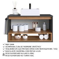 Conjunto Armario E Gabinete 80cm Com Cuba Mel Grafite Proddy Mel Grafite - 7