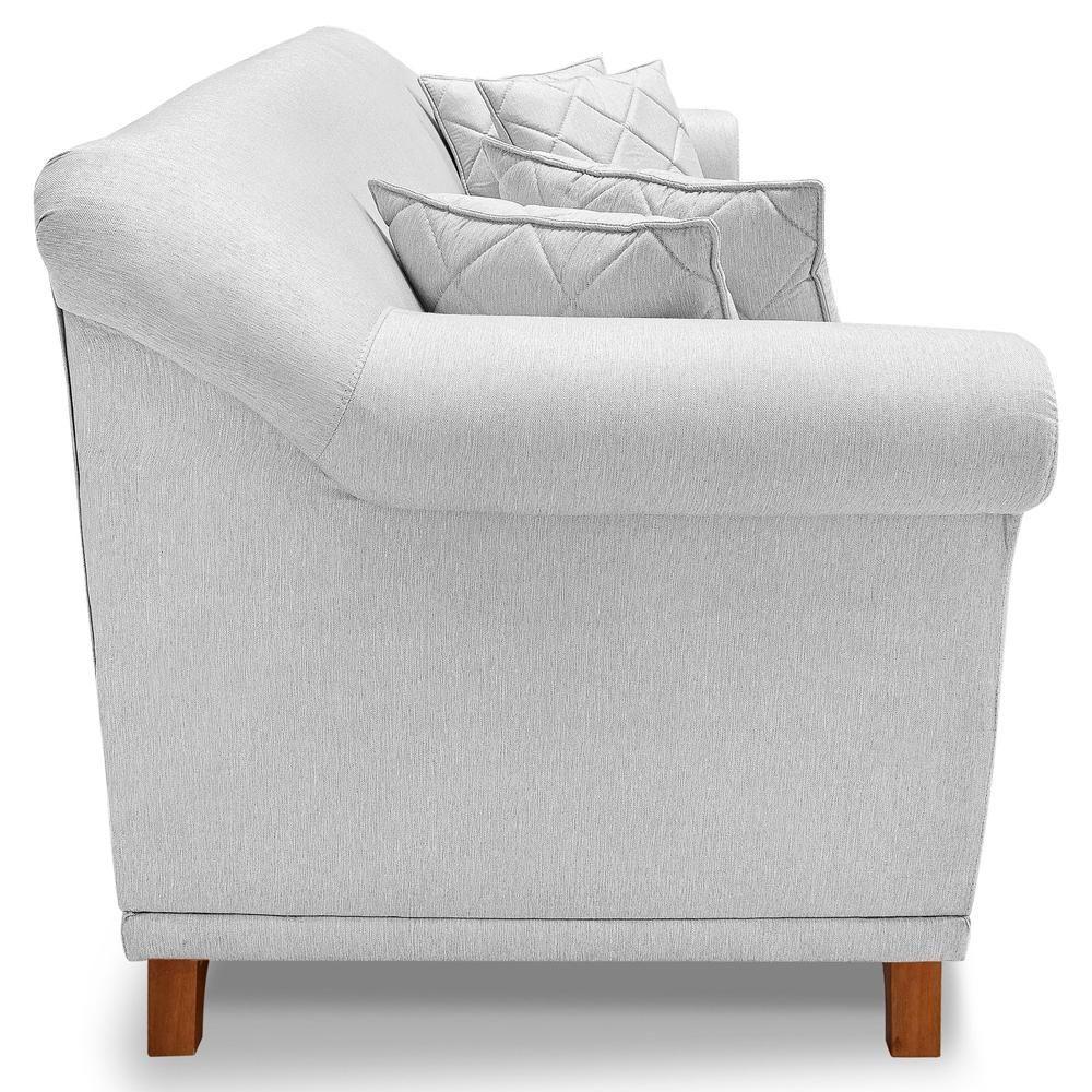 Sofa 2 Lugares Retro Polo 160cm Com Almofada Linho Grigio Ezz Grigio - 3