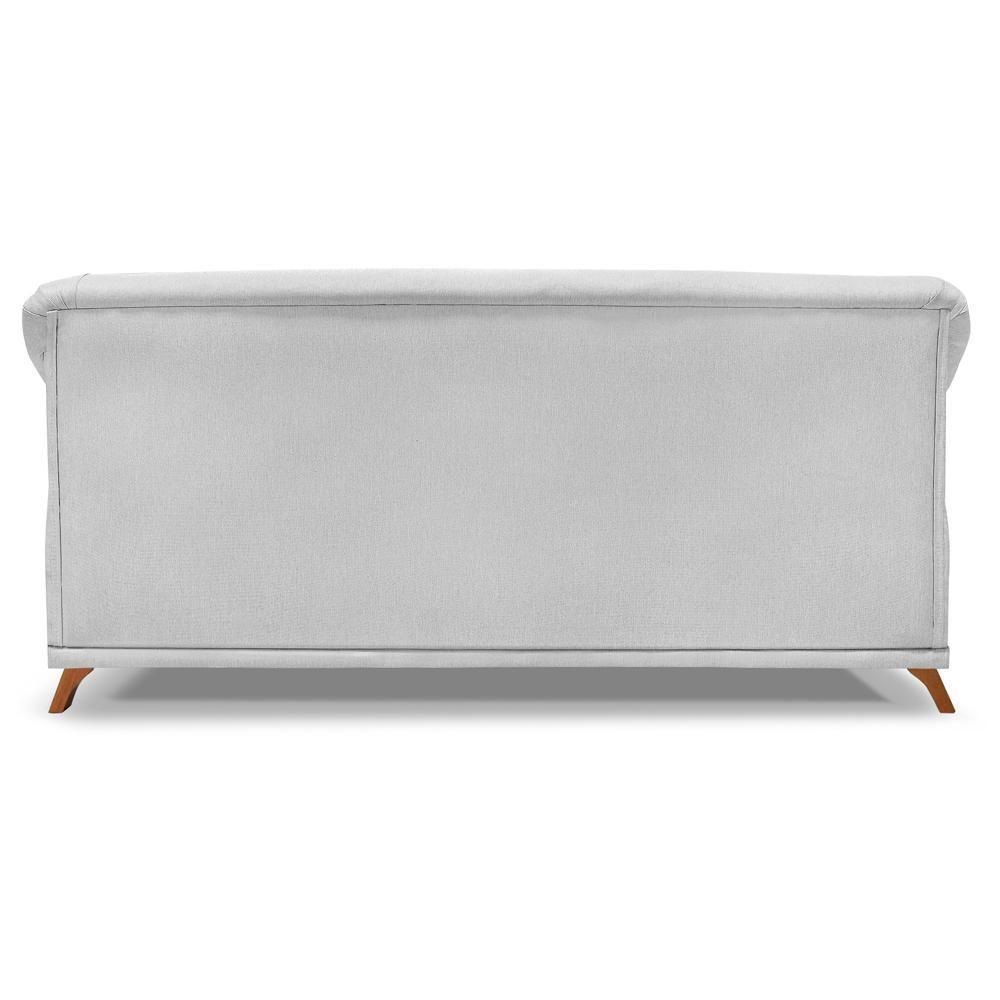 Sofa 2 Lugares Retro Polo 160cm Com Almofada Linho Grigio Ezz Grigio - 10