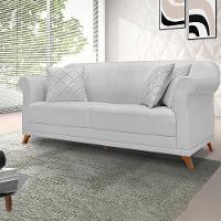 Sofa 2 Lugares Retro Polo 160cm Com Almofada Linho Grigio Ezz Grigio - 9