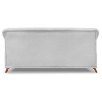 Sofa 3 Lugares Retro Polo 200cm Com Almofada Linho Grigio Ezz Grigio - 5