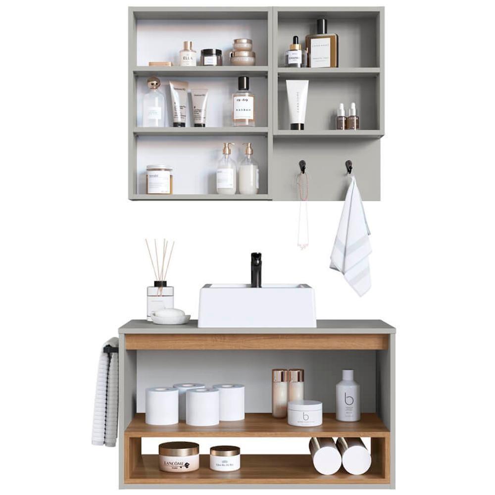 Conjunto Armario E Gabinete 80cm Com Cuba Mel Arenas Proddy Mel Arenas - 2