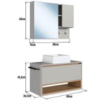 Conjunto Armario E Gabinete 80cm Com Cuba Mel Arenas Proddy Mel Arenas - 5