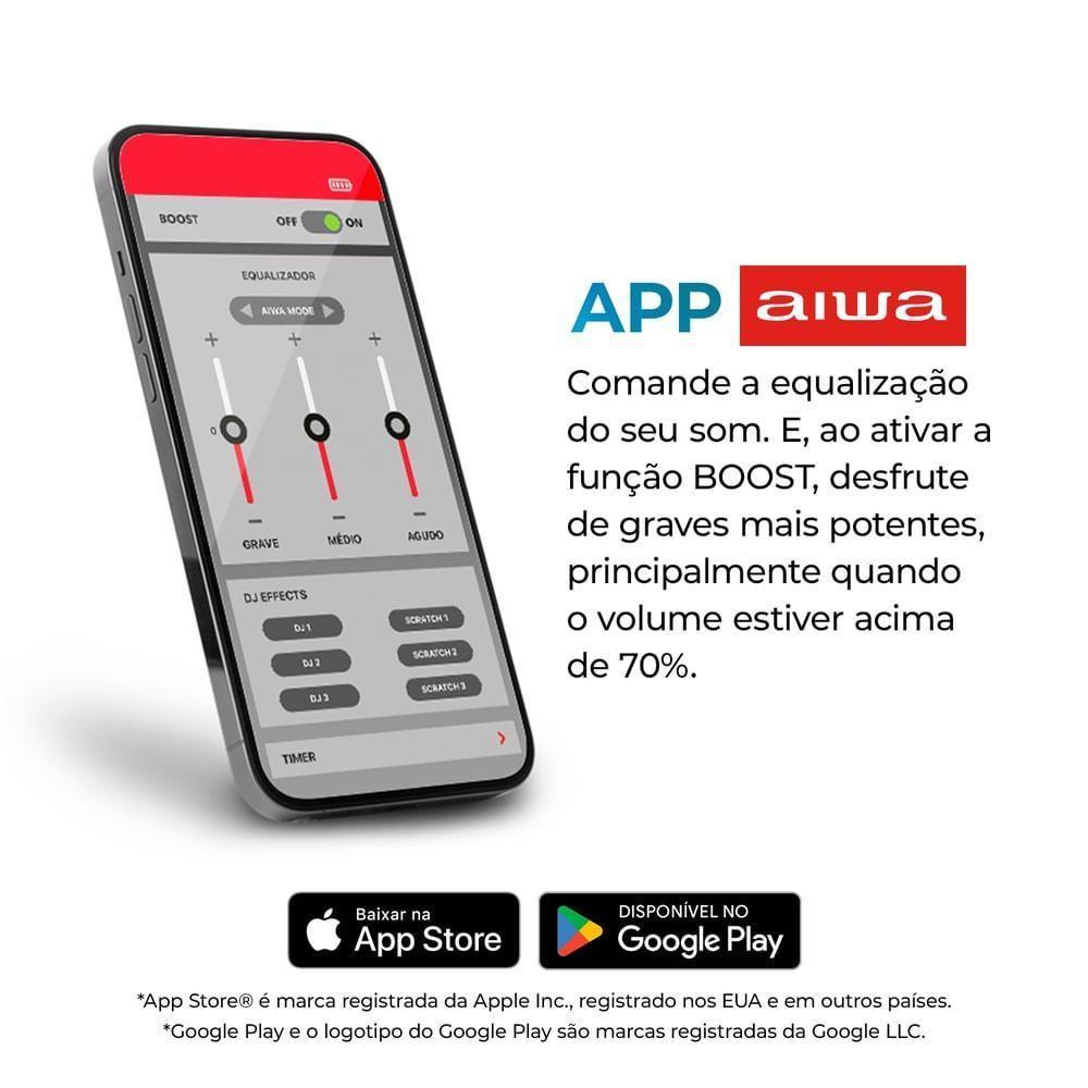 Caixa de Som Party Box Aiwa AWS-PB-08 Preta Bivolt - 9