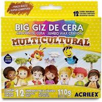 Big Giz De Cera Multicultural 110g - Acrilex - Unica Big Giz De Cera Multicultural 110g - Acrilex - - 4