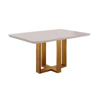 Mesa de Jantar Lisy com 4 Cadeiras Safira Móveis Mundial Mel/Cinza - 3