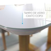 Mesa de Jantar Lisy com 4 Cadeiras Safira Móveis Mundial Mel/Cinza - 6
