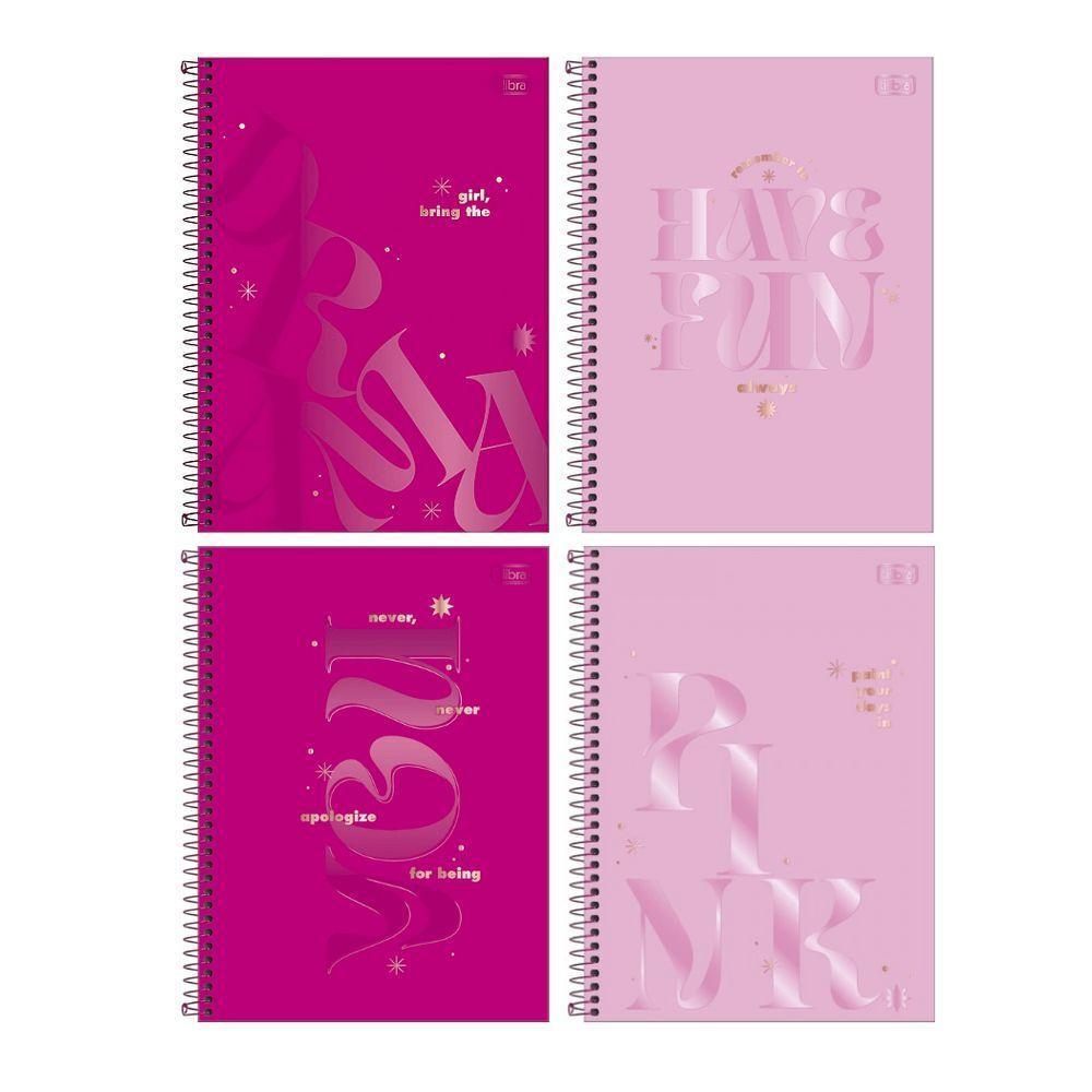 Caderno Espiral Capa Dura 1 Matéria - 80 Folhas - Love Pink - Tilibra - 1