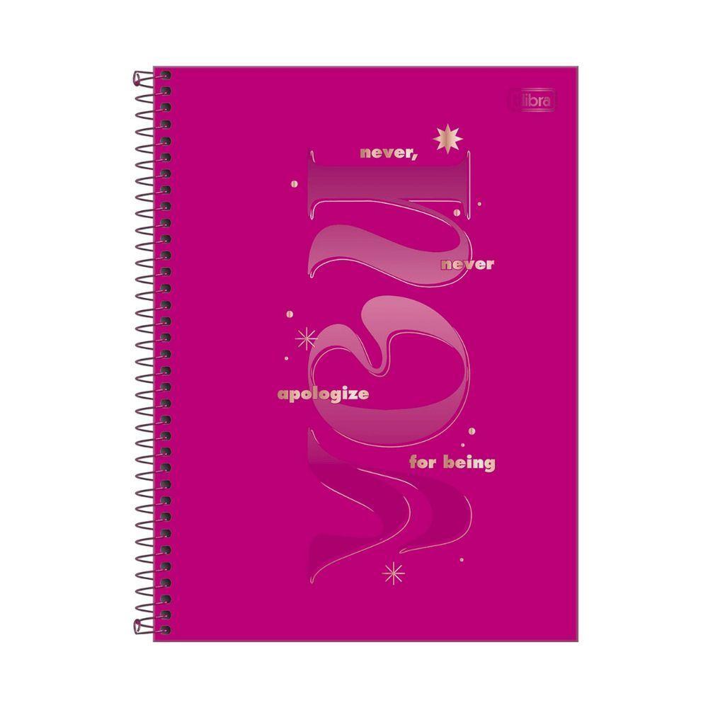 Caderno Espiral Capa Dura 1 Matéria - 80 Folhas - Love Pink - Tilibra - 8
