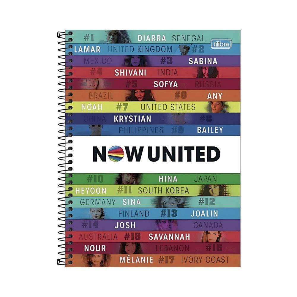 Caderno Espiral Capa Dura 10x1 - 160 Folhas - Now United - Tilibra - 6