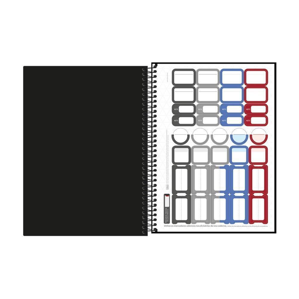 Caderno Espiral Capa Plástica 1 Matéria - 80 Folhas - Connect Neon Masculino - Tilibra - 5