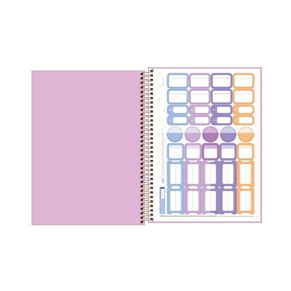 Caderno Espiral Capa Plástica 1 Matéria - 80 Folhas - Connect Neon Feminino - Tilibra - 5