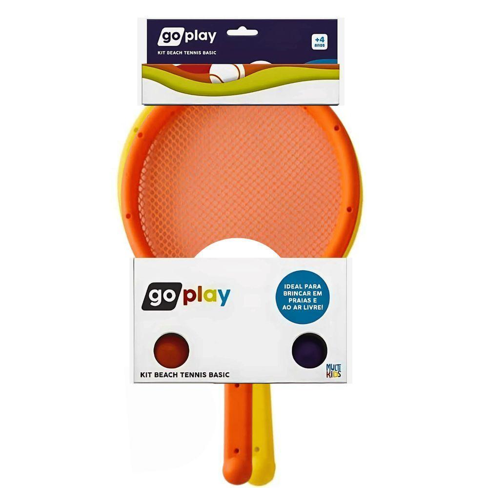 Kit Tênis De Praia Go Play Com 2 Raquetes E 2 Bolinhas - Multikids - 1