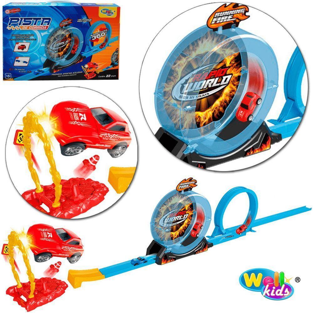 Pista Big Champion 360 Duplo Looping - 22 Peças - Wellkids - 5