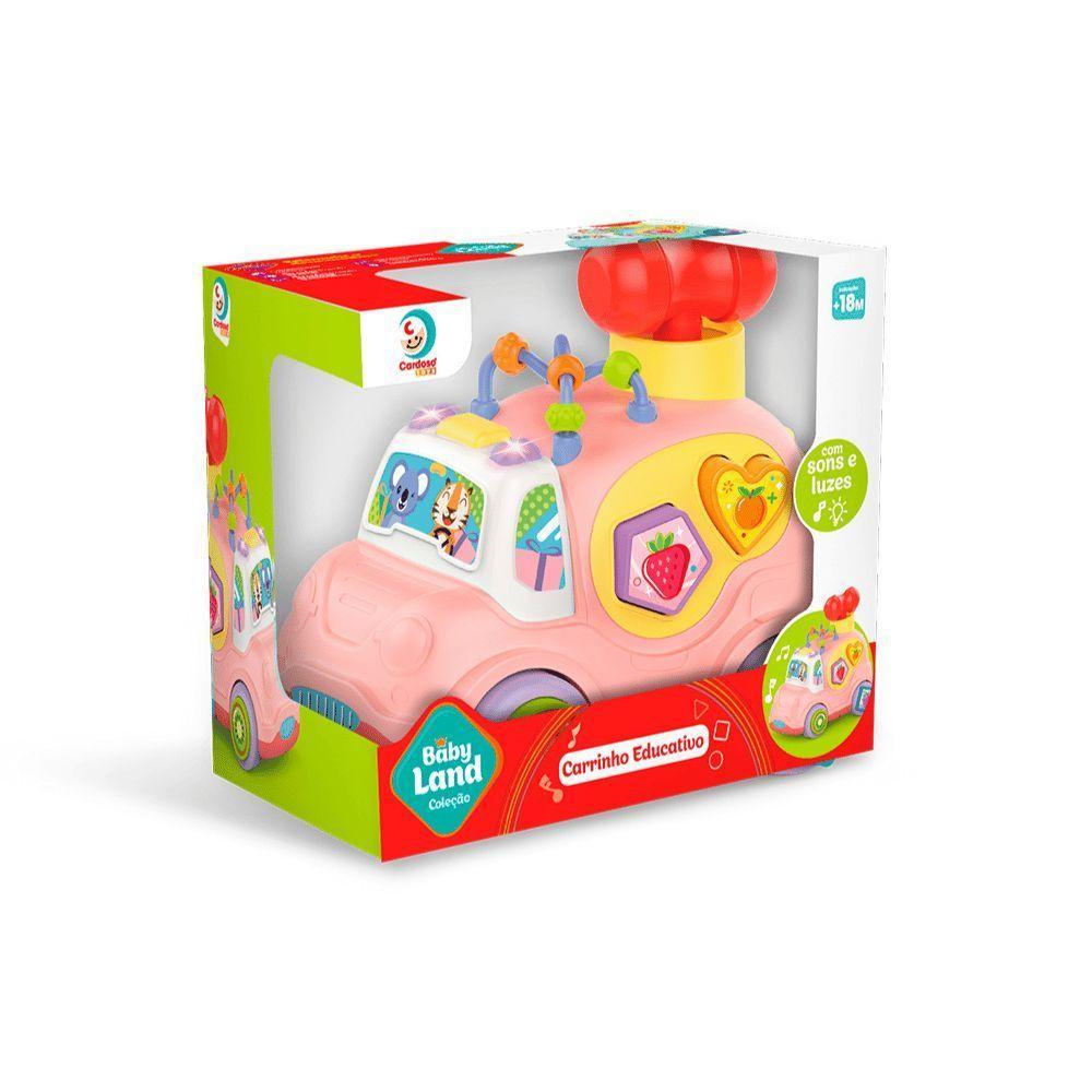 Carrinho Educativo C- Luzes E Sons Rosa - Cardoso - 2