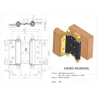 Dobradiça Para Porta De Abrir Vai - Vem União Mundial Preto - 4 - 2