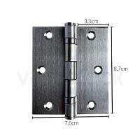 Dobradiça Escovada C-reto Inox Com Rolamento 3 ½ X 3 - 3