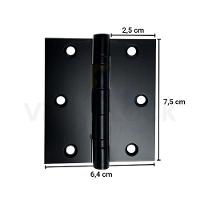 Kit 3 Dobradiças Pretas C-reto Inox Com Rolamento 3 X 2 ½ - 3