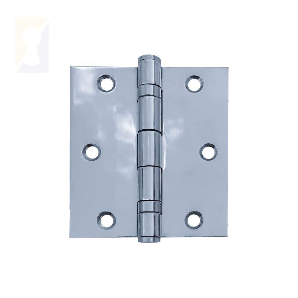 Dobradiça Polida C-reto Inox Com Rolamento 3 X 2 ½ - 1