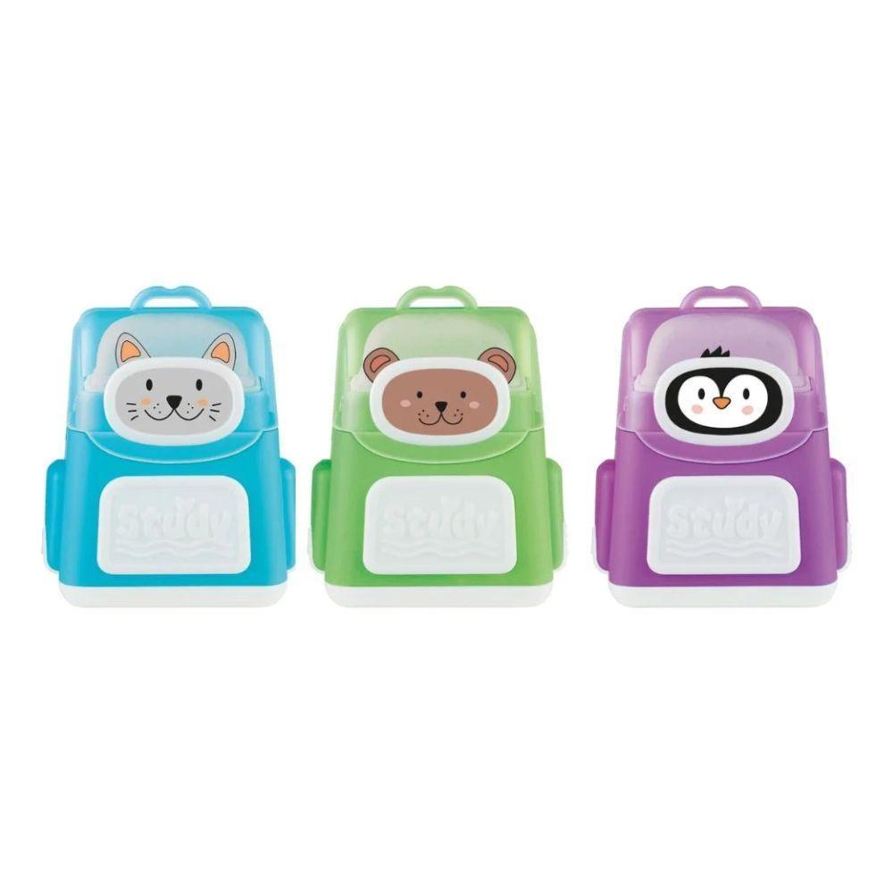 Apontador Duplo Com Borracha E Depósito Mochila Tris Roxo - 3