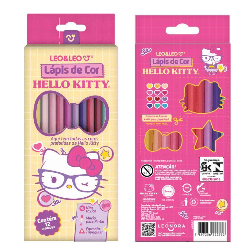 Lápis De Cor Hello Kitty 12 Cores Leo&leo - 3