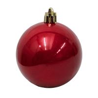 Bolinha De Natal Lisa Perolada C- 9 Peças 6cm- Vermelho- Chibrali Vermelho - 2