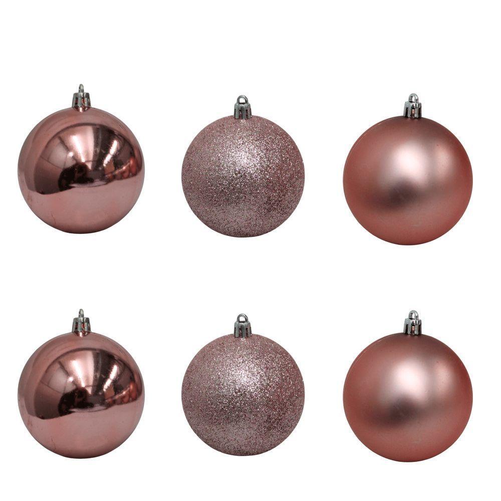 Bolinha De Natal Mix De Modelos C- 6 Peças 8cm- Rose Gold - Chibrali - 1