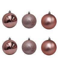 Bolinha De Natal Mix De Modelos C- 6 Peças 8cm- Rose Gold - Chibrali - 1