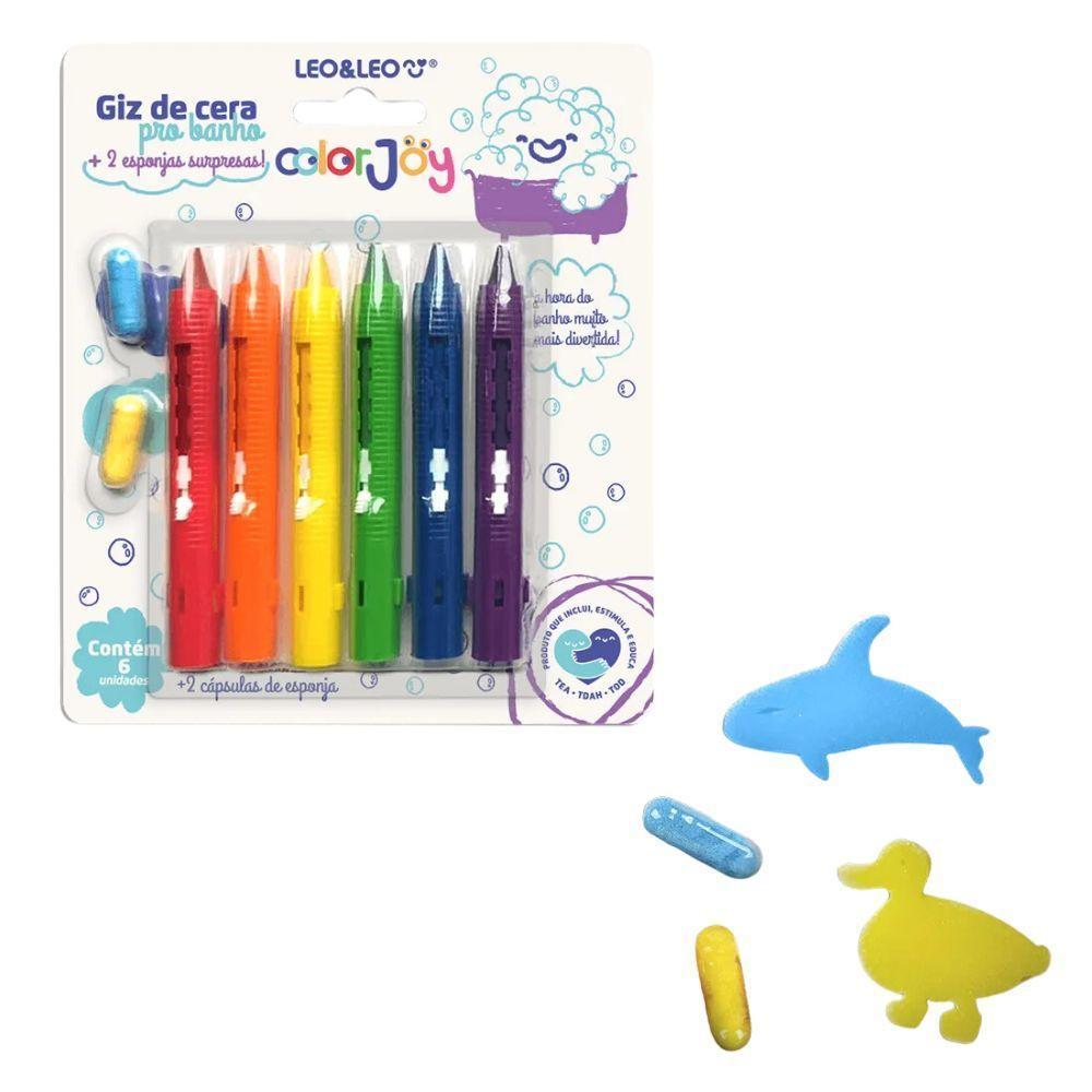 Giz De Cera Retrátil Banho 6 Cores Leo&leo - 2